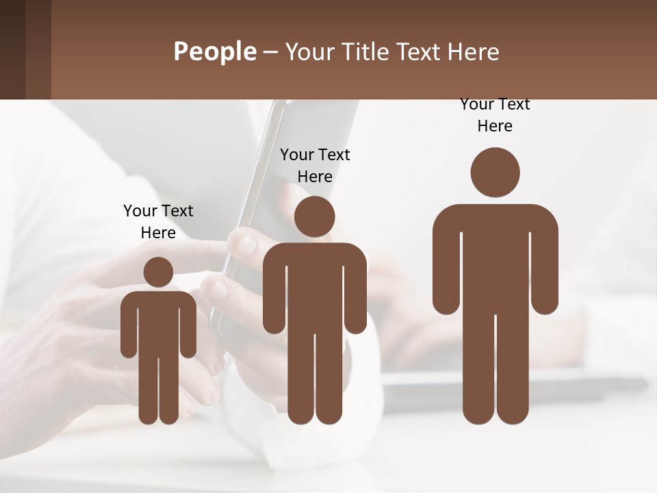 A Person Using A Cell Phone In Front Of A Laptop PowerPoint Template