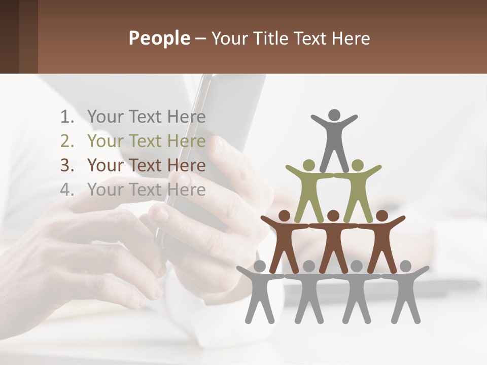 A Person Using A Cell Phone In Front Of A Laptop PowerPoint Template