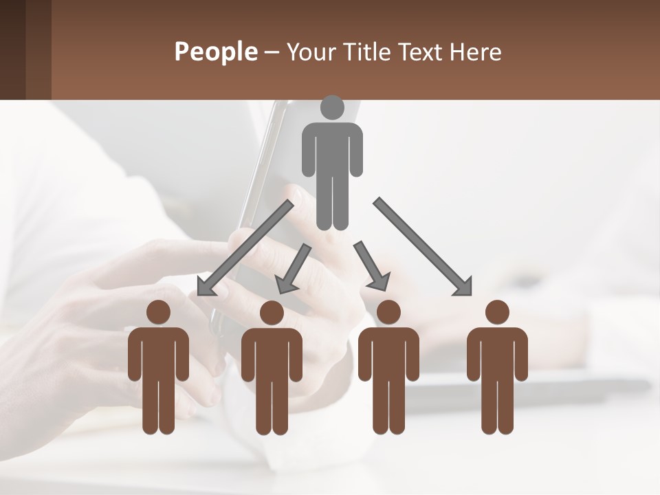 A Person Using A Cell Phone In Front Of A Laptop PowerPoint Template