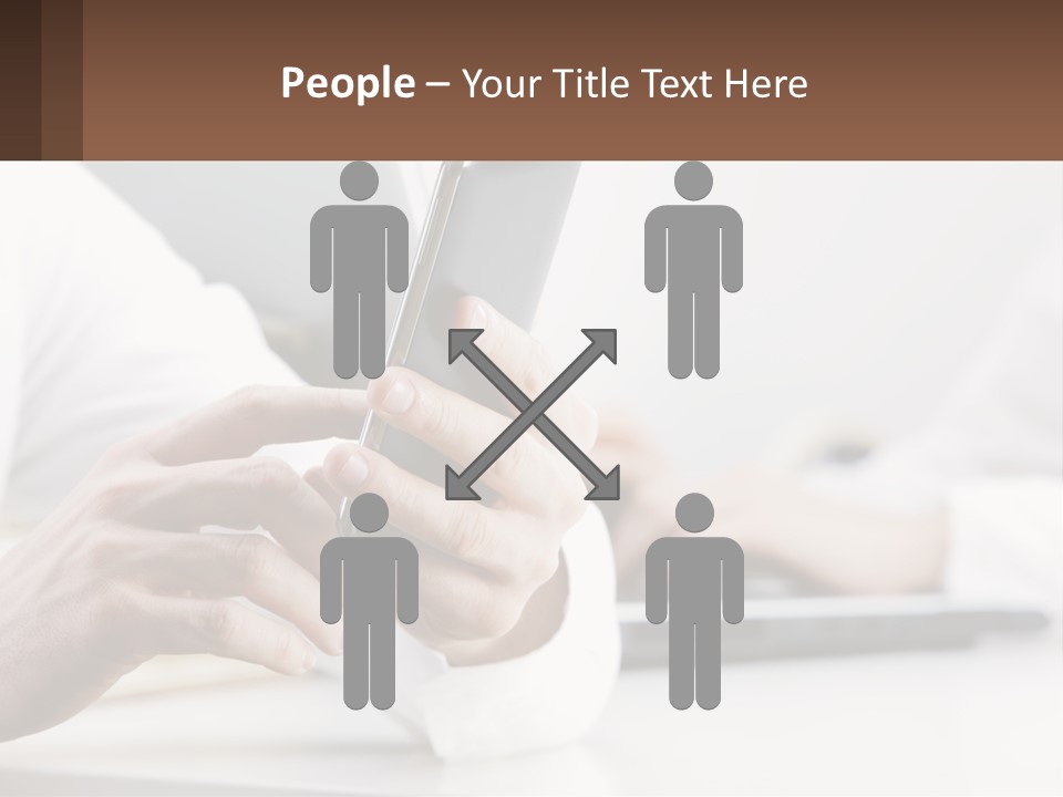 A Person Using A Cell Phone In Front Of A Laptop PowerPoint Template