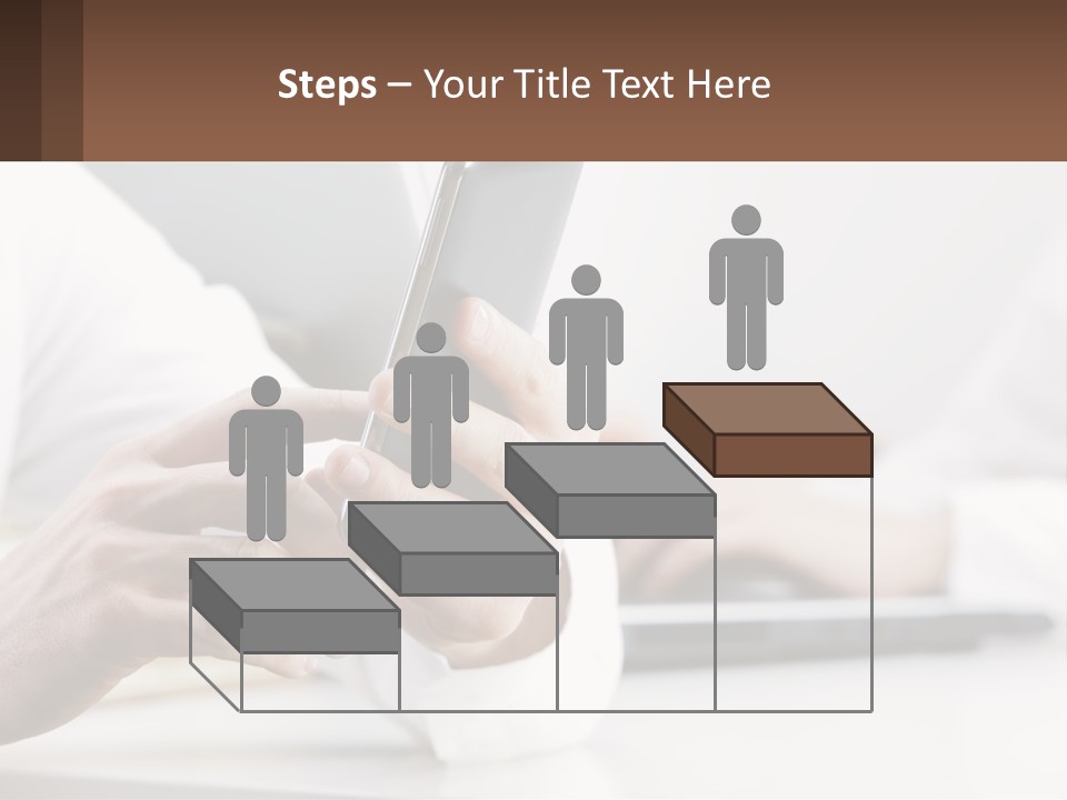 A Person Using A Cell Phone In Front Of A Laptop PowerPoint Template