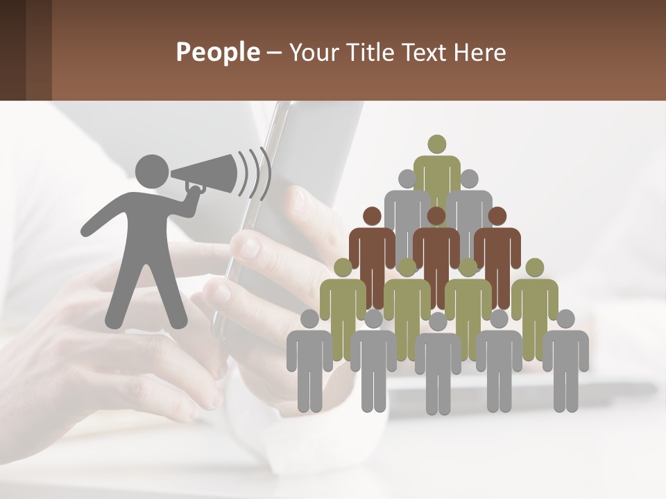 A Person Using A Cell Phone In Front Of A Laptop PowerPoint Template