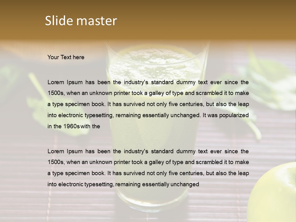 A Glass Of Green Juice On A Table PowerPoint Template