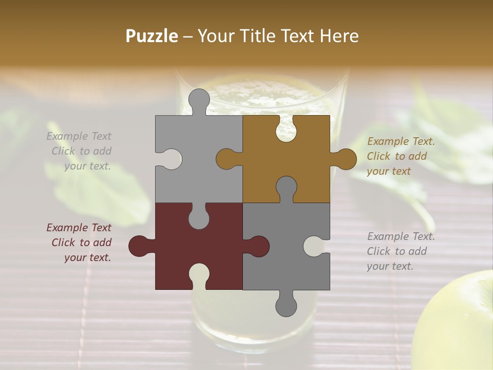 A Glass Of Green Juice On A Table PowerPoint Template