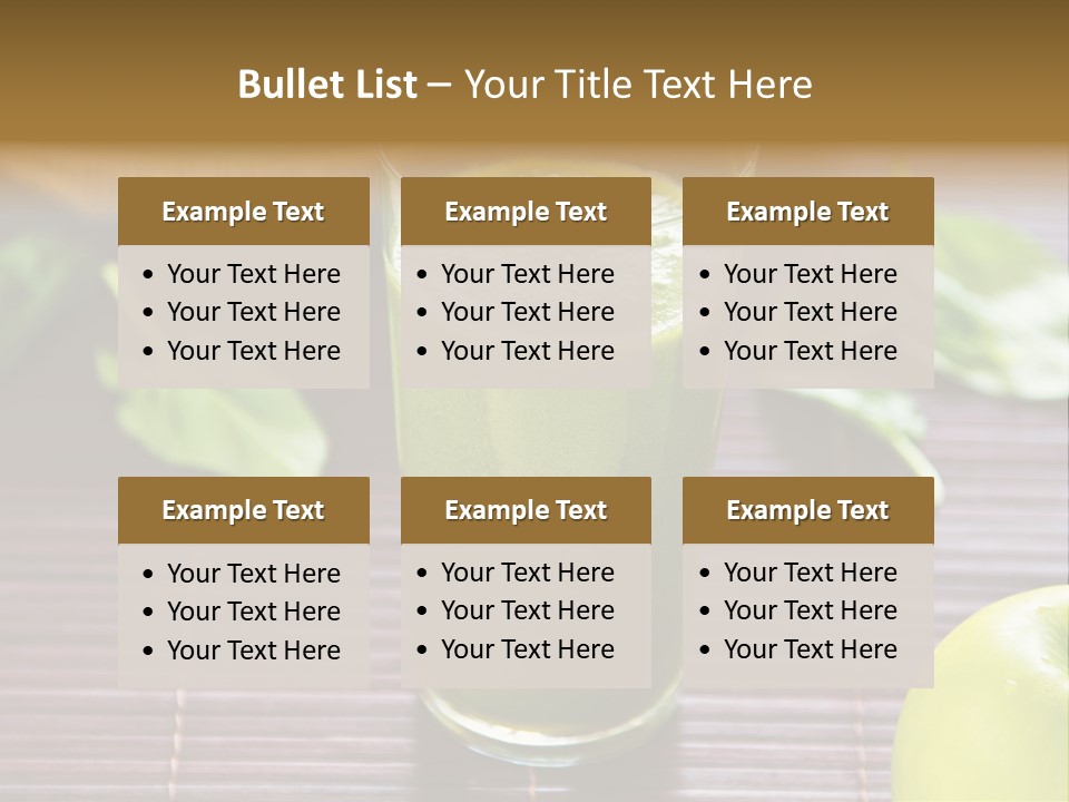 A Glass Of Green Juice On A Table PowerPoint Template