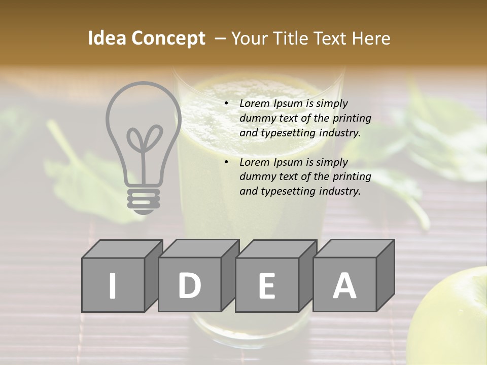 A Glass Of Green Juice On A Table PowerPoint Template
