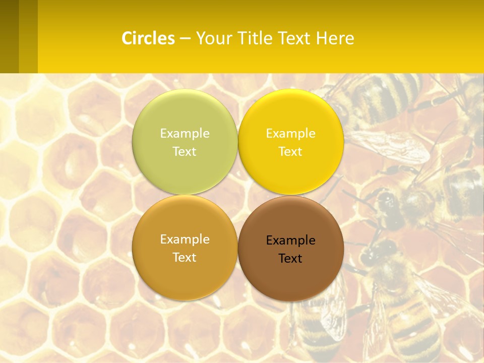 A Group Of Bees Sitting On Top Of A Honeycomb PowerPoint Template