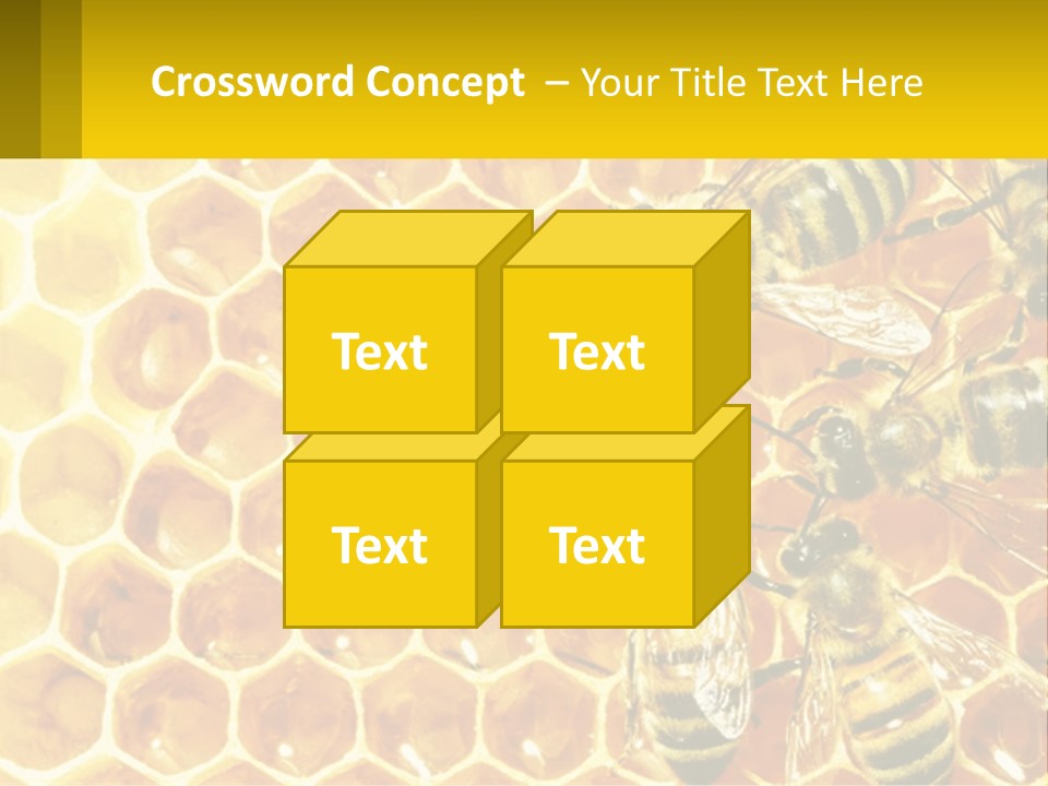 A Group Of Bees Sitting On Top Of A Honeycomb PowerPoint Template