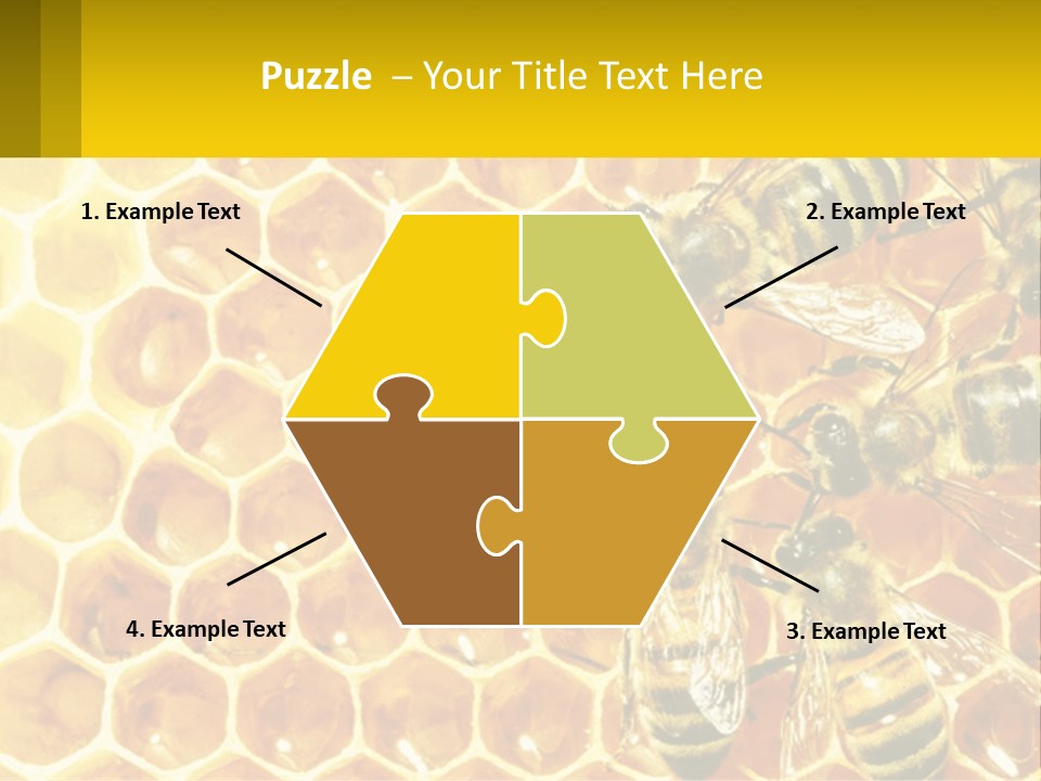 A Group Of Bees Sitting On Top Of A Honeycomb PowerPoint Template