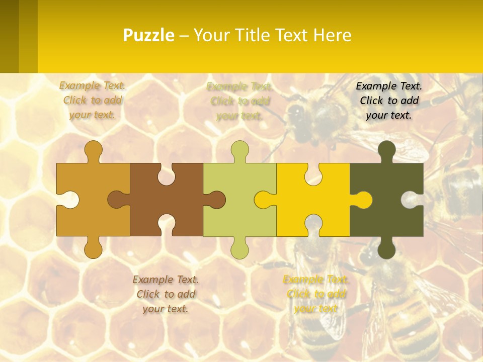 A Group Of Bees Sitting On Top Of A Honeycomb PowerPoint Template