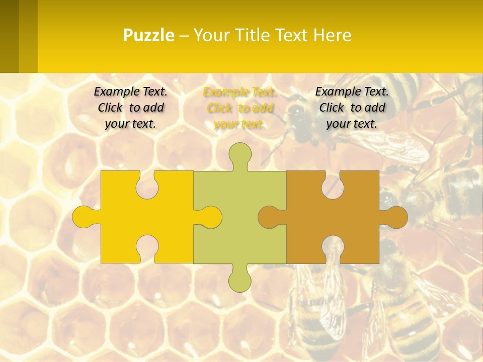 A Group Of Bees Sitting On Top Of A Honeycomb PowerPoint Template