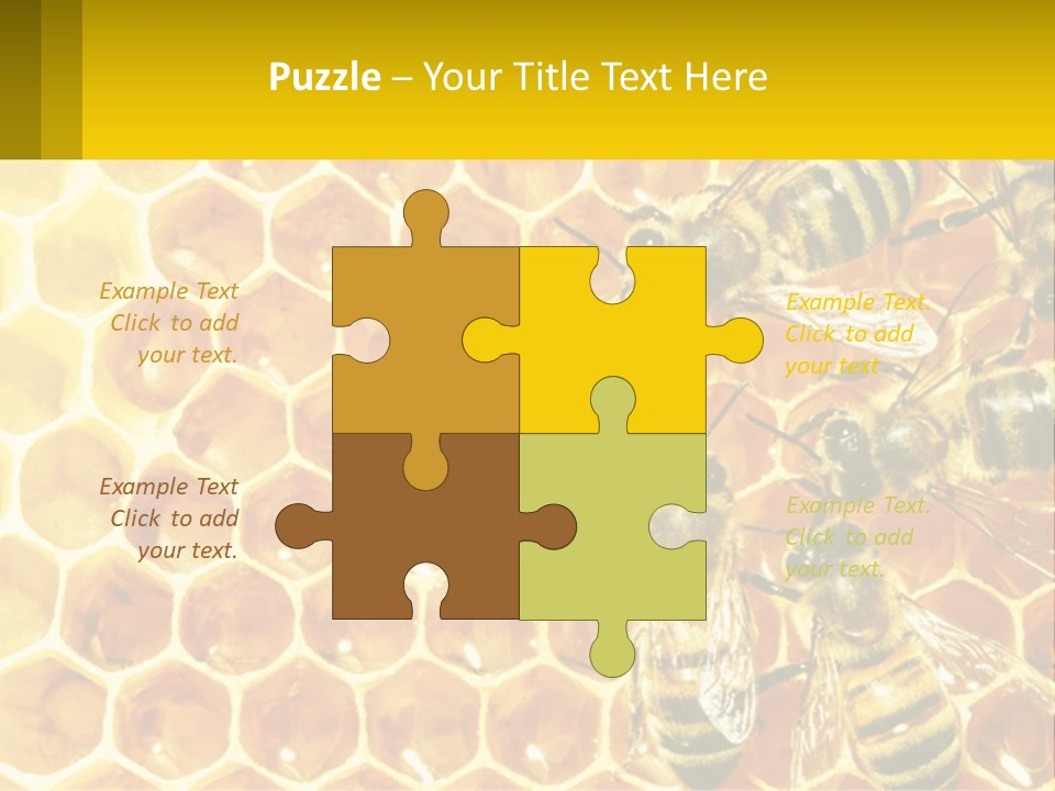 A Group Of Bees Sitting On Top Of A Honeycomb PowerPoint Template