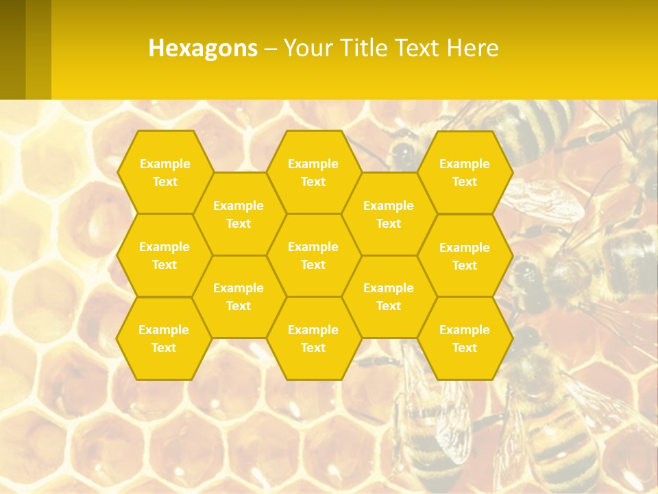 A Group Of Bees Sitting On Top Of A Honeycomb PowerPoint Template