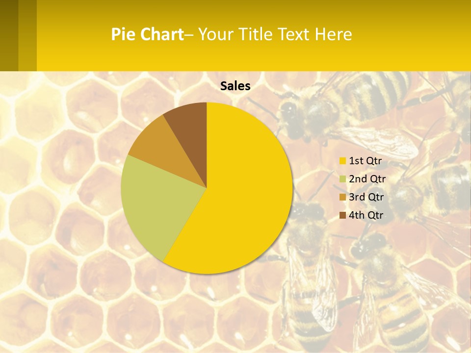 A Group Of Bees Sitting On Top Of A Honeycomb PowerPoint Template