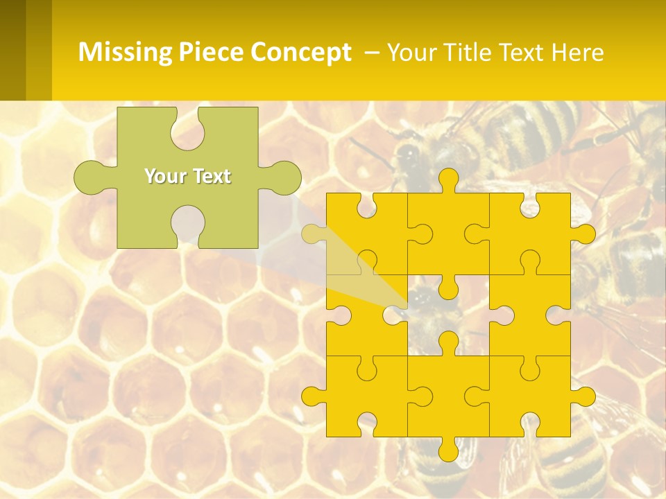 A Group Of Bees Sitting On Top Of A Honeycomb PowerPoint Template