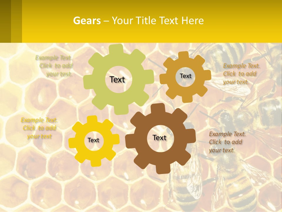 A Group Of Bees Sitting On Top Of A Honeycomb PowerPoint Template