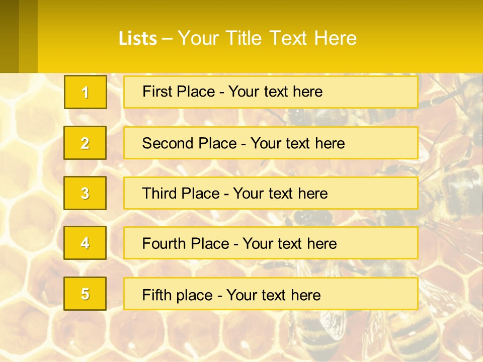 A Group Of Bees Sitting On Top Of A Honeycomb PowerPoint Template