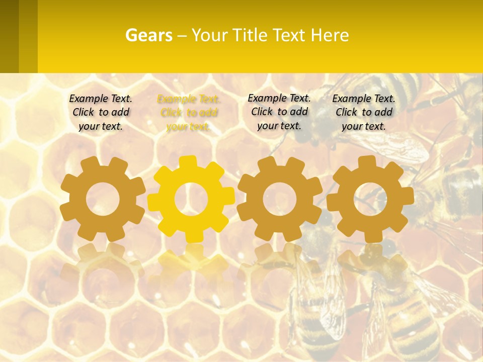 A Group Of Bees Sitting On Top Of A Honeycomb PowerPoint Template