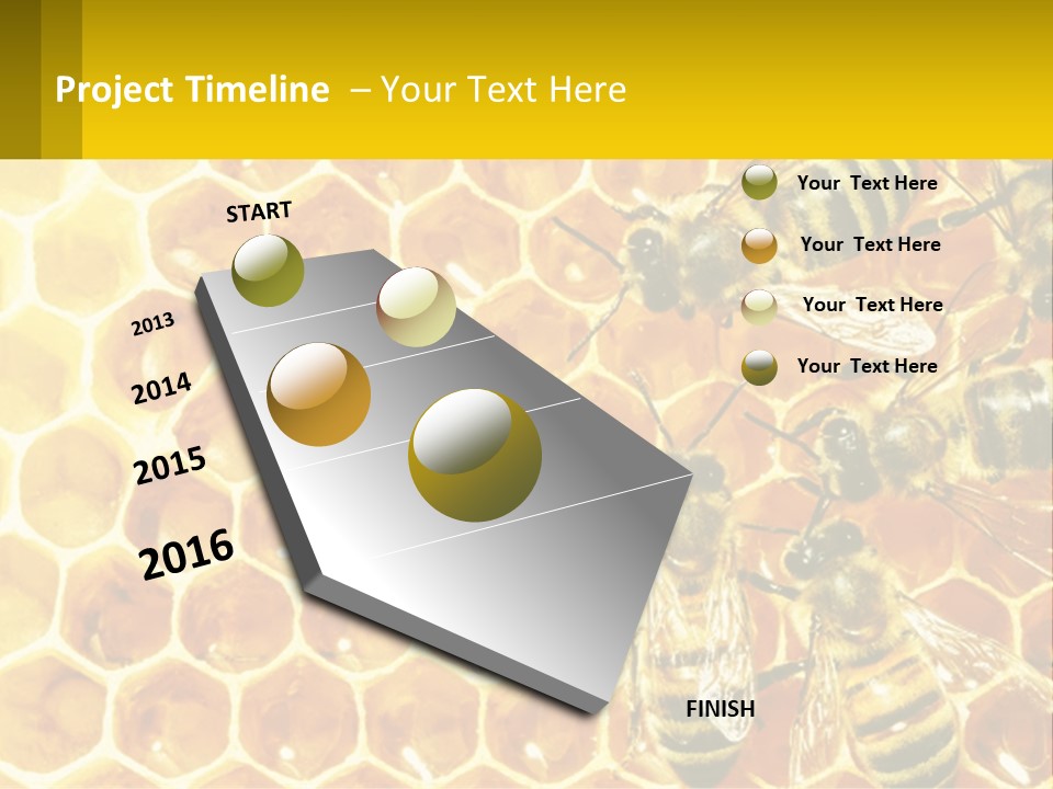 A Group Of Bees Sitting On Top Of A Honeycomb PowerPoint Template