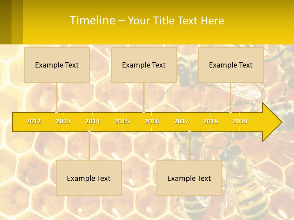 A Group Of Bees Sitting On Top Of A Honeycomb PowerPoint Template