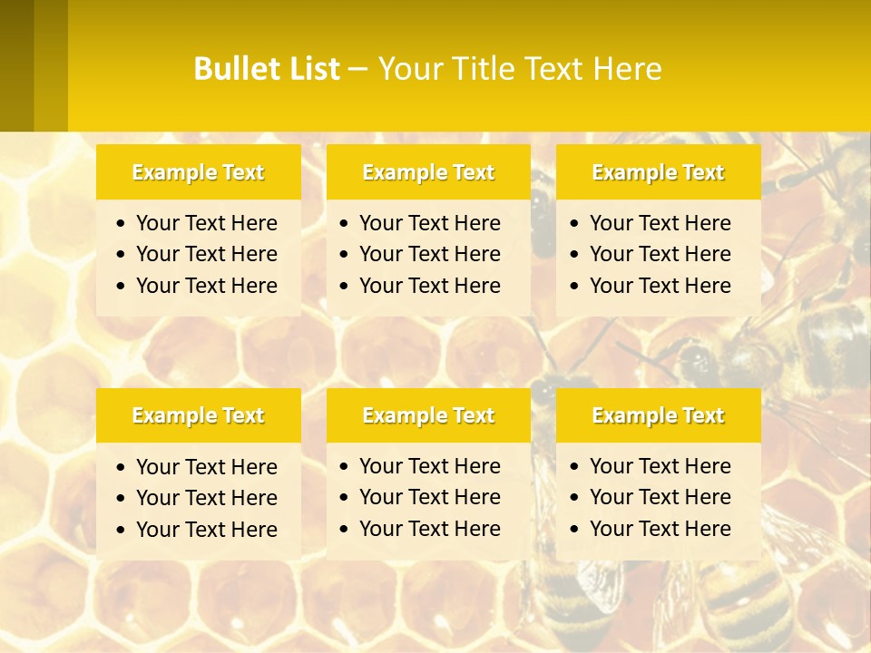A Group Of Bees Sitting On Top Of A Honeycomb PowerPoint Template