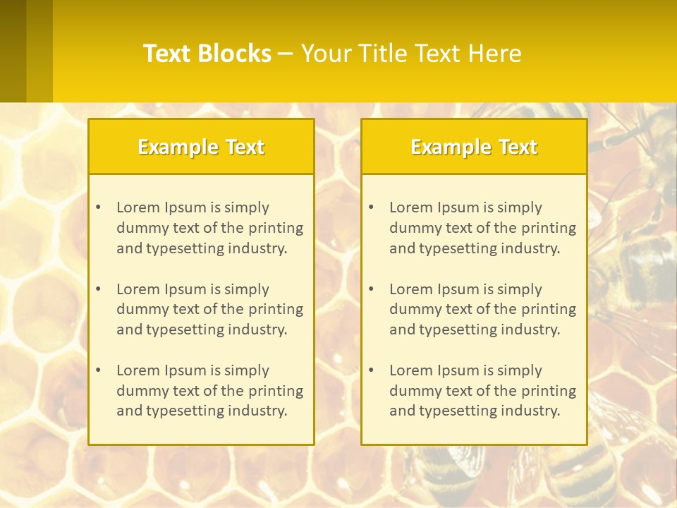 A Group Of Bees Sitting On Top Of A Honeycomb PowerPoint Template