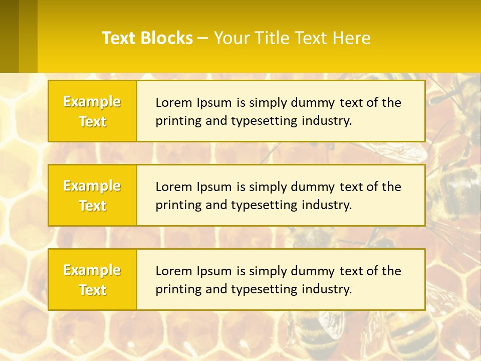 A Group Of Bees Sitting On Top Of A Honeycomb PowerPoint Template