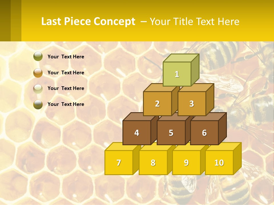 A Group Of Bees Sitting On Top Of A Honeycomb PowerPoint Template
