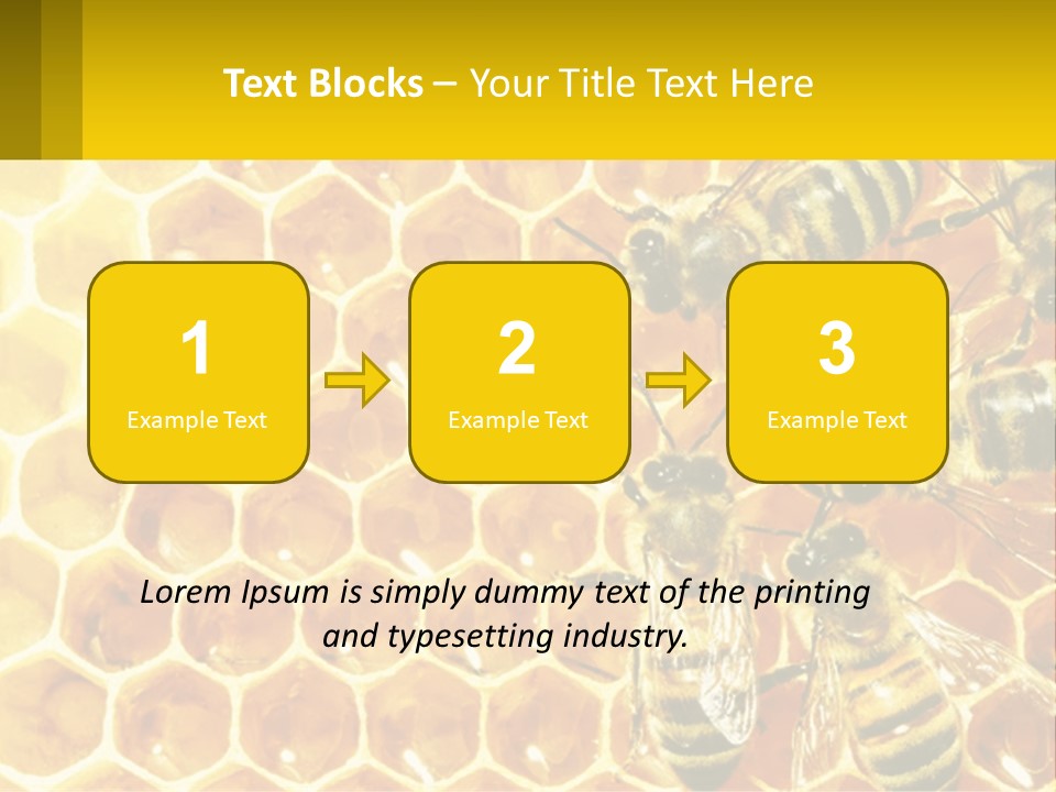A Group Of Bees Sitting On Top Of A Honeycomb PowerPoint Template