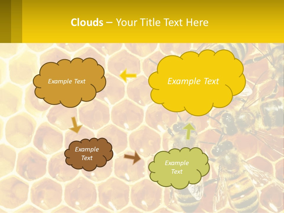 A Group Of Bees Sitting On Top Of A Honeycomb PowerPoint Template