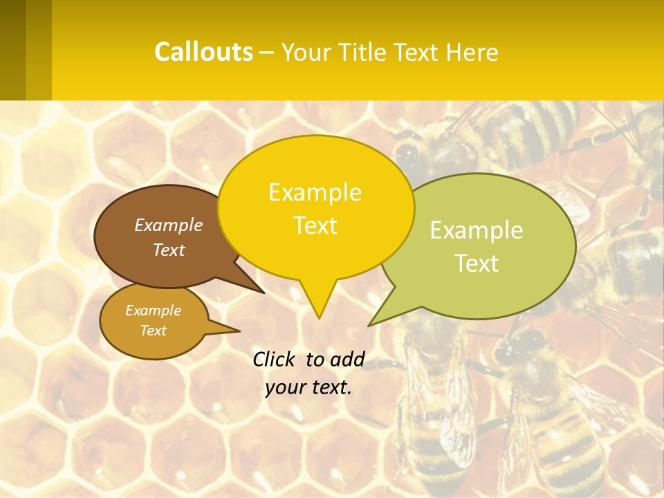A Group Of Bees Sitting On Top Of A Honeycomb PowerPoint Template
