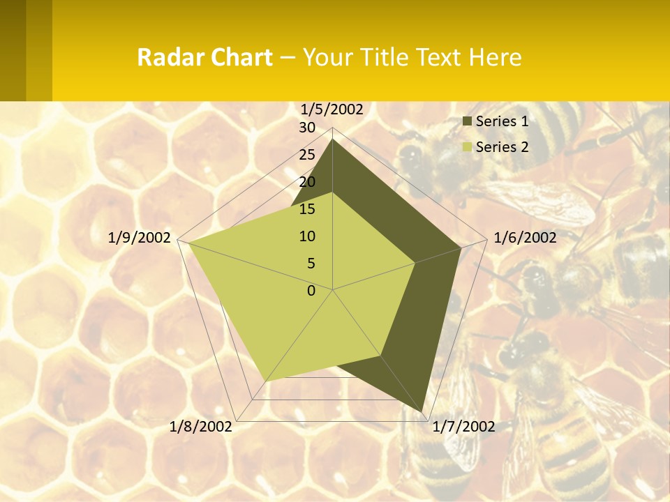 A Group Of Bees Sitting On Top Of A Honeycomb PowerPoint Template