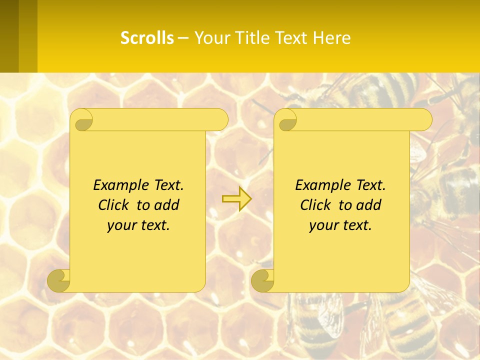 A Group Of Bees Sitting On Top Of A Honeycomb PowerPoint Template