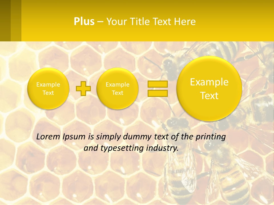 A Group Of Bees Sitting On Top Of A Honeycomb PowerPoint Template