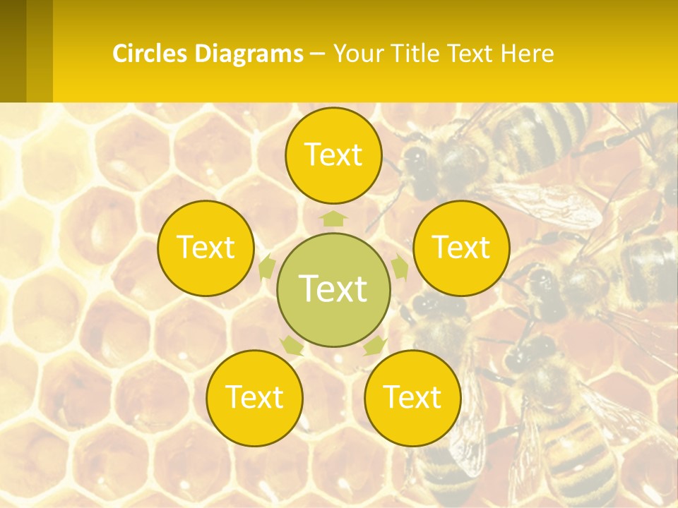 A Group Of Bees Sitting On Top Of A Honeycomb PowerPoint Template