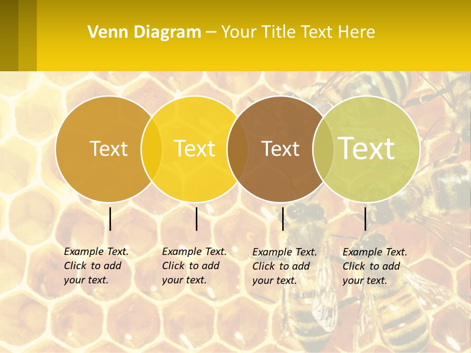 A Group Of Bees Sitting On Top Of A Honeycomb PowerPoint Template