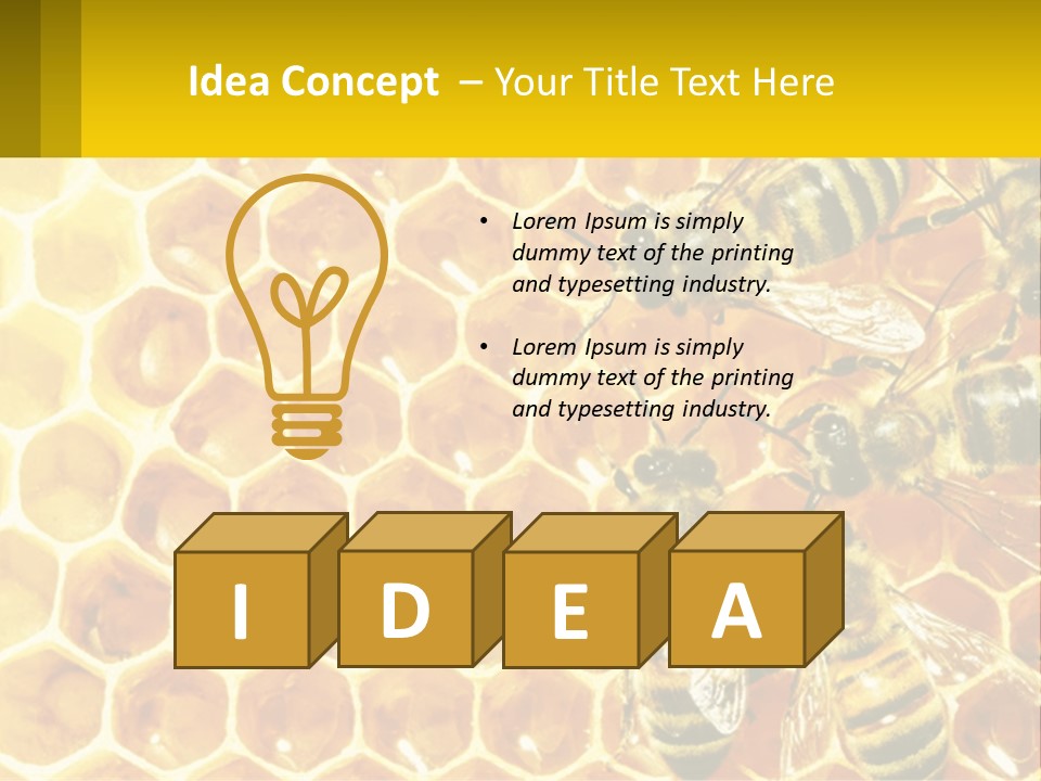 A Group Of Bees Sitting On Top Of A Honeycomb PowerPoint Template
