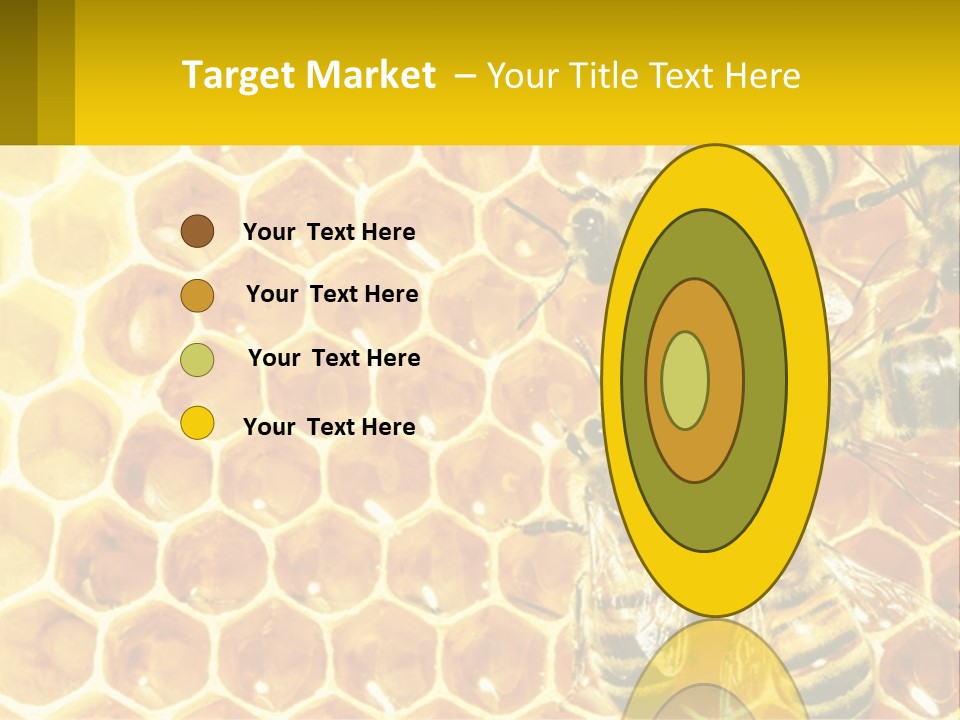 A Group Of Bees Sitting On Top Of A Honeycomb PowerPoint Template