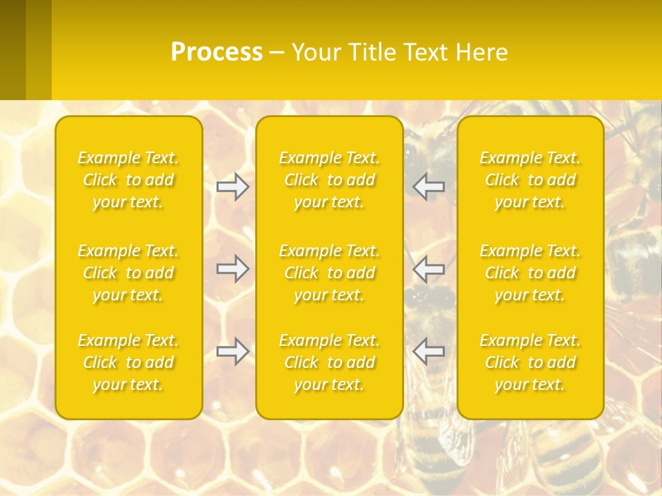 A Group Of Bees Sitting On Top Of A Honeycomb PowerPoint Template