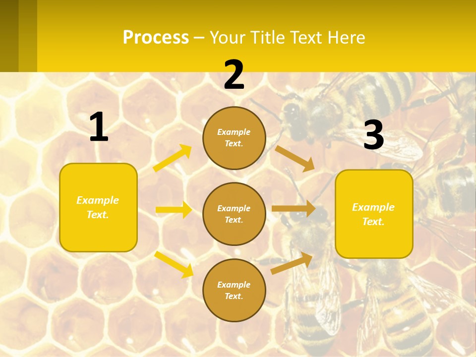 A Group Of Bees Sitting On Top Of A Honeycomb PowerPoint Template