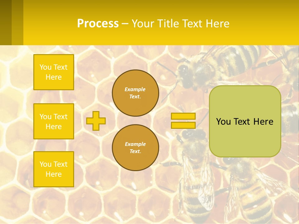 A Group Of Bees Sitting On Top Of A Honeycomb PowerPoint Template