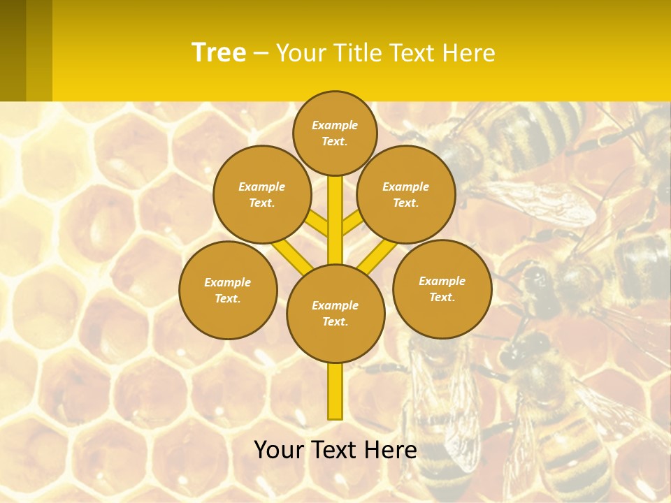 A Group Of Bees Sitting On Top Of A Honeycomb PowerPoint Template