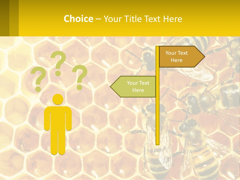A Group Of Bees Sitting On Top Of A Honeycomb PowerPoint Template