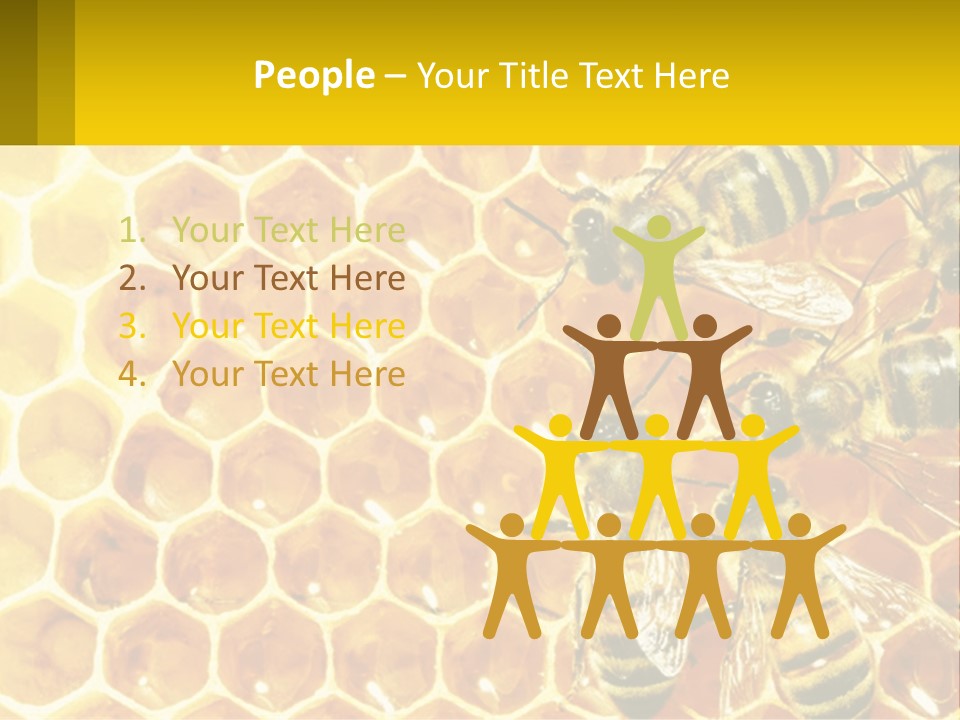 A Group Of Bees Sitting On Top Of A Honeycomb PowerPoint Template