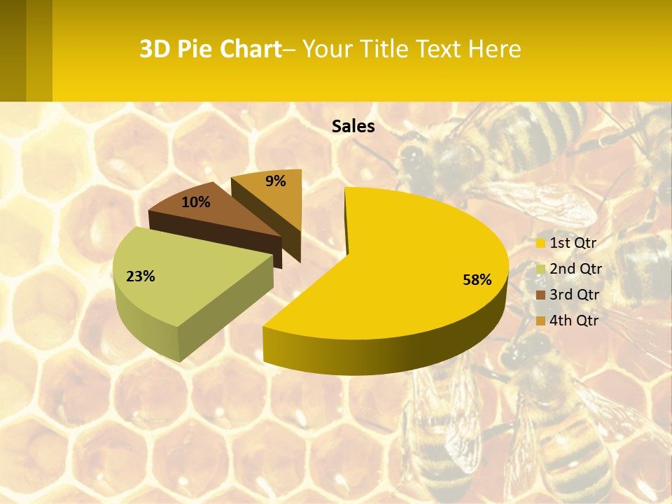 A Group Of Bees Sitting On Top Of A Honeycomb PowerPoint Template