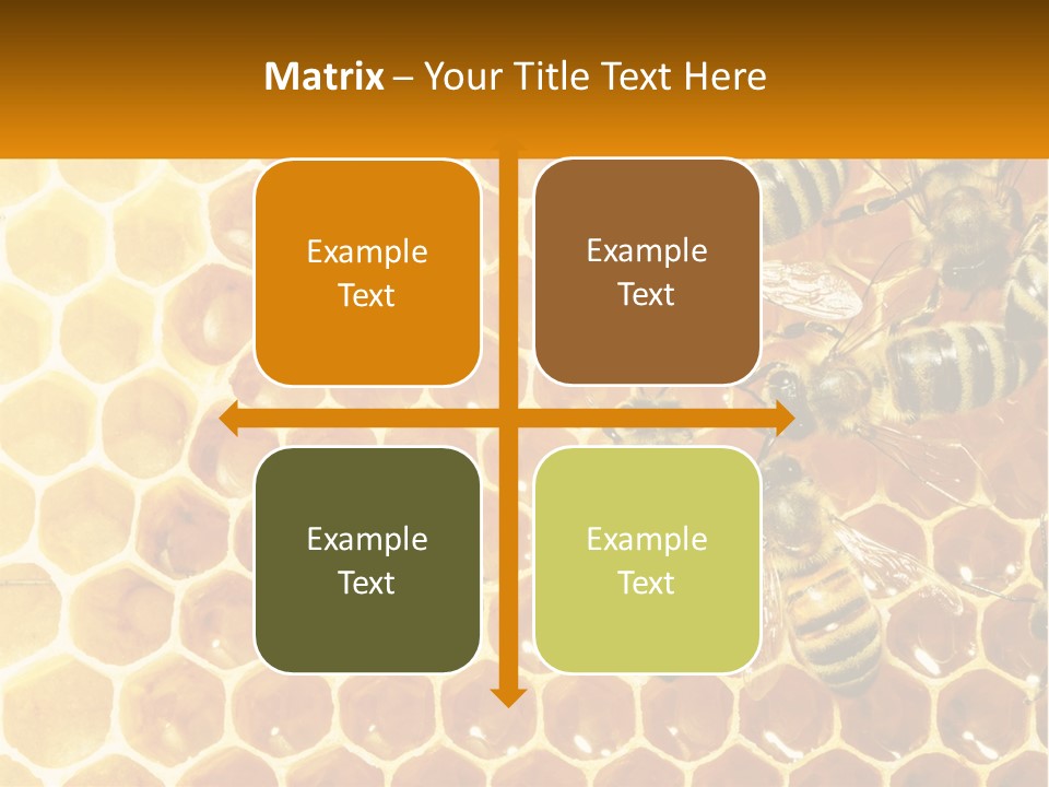A Group Of Bees Sitting On Top Of A Honeycomb PowerPoint Template