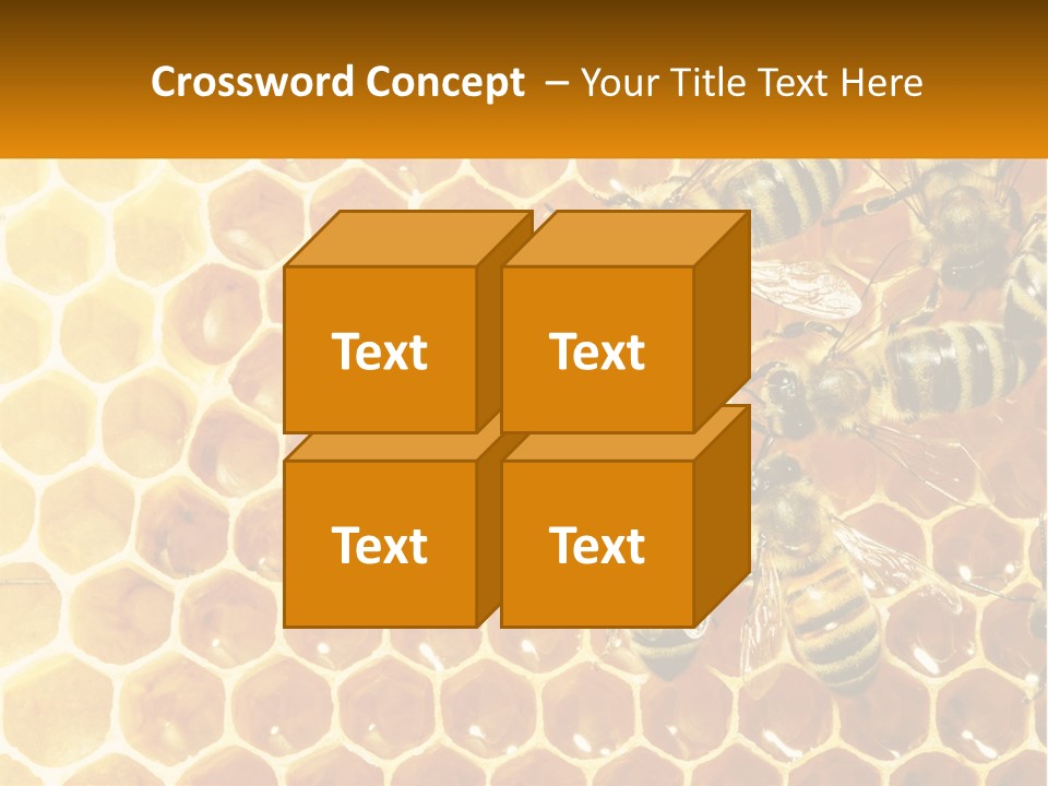 A Group Of Bees Sitting On Top Of A Honeycomb PowerPoint Template