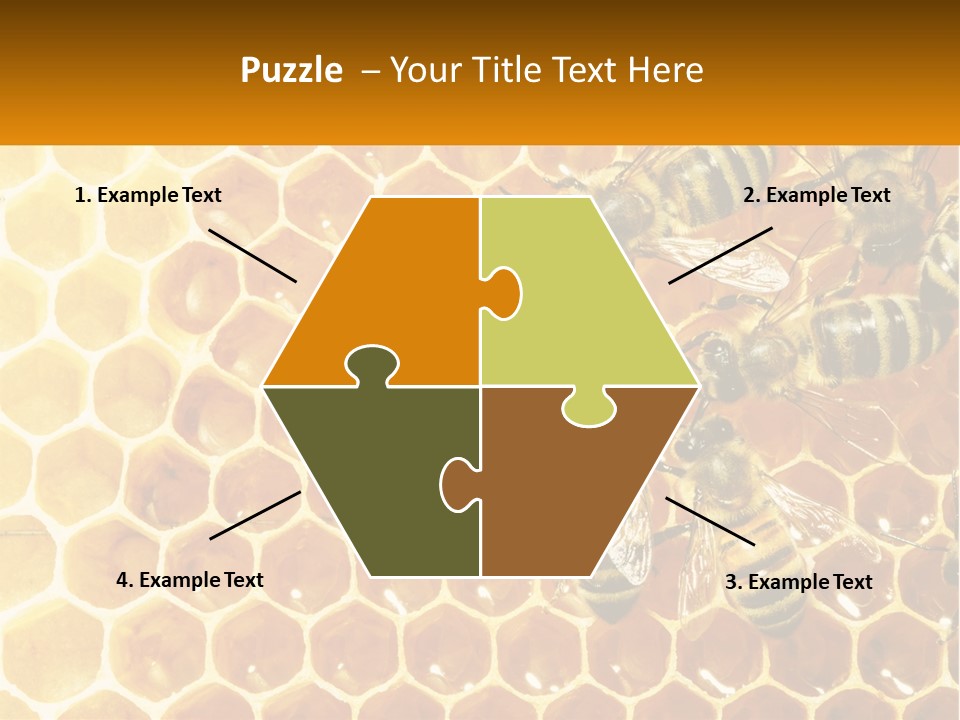 A Group Of Bees Sitting On Top Of A Honeycomb PowerPoint Template