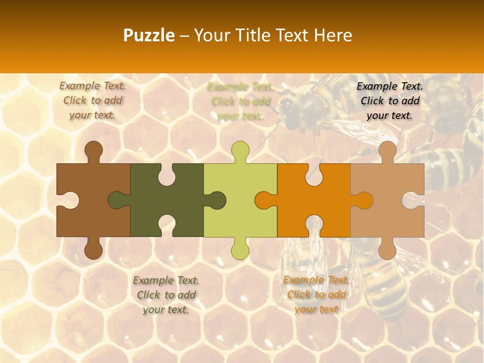 A Group Of Bees Sitting On Top Of A Honeycomb PowerPoint Template