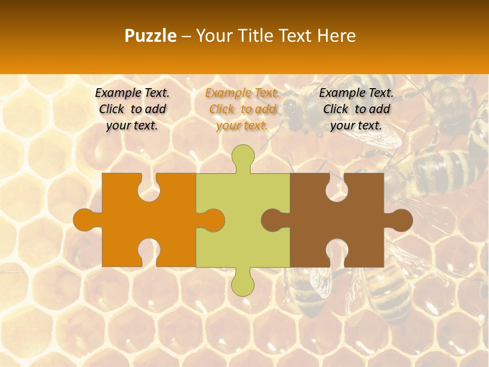 A Group Of Bees Sitting On Top Of A Honeycomb PowerPoint Template